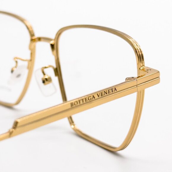 NEW BOTTEGA VENETA EYEGLASSES BV1015O 002 GOLD UNISEX EYEWEAR BOTTEGA VENETA - Picture 5 of 9